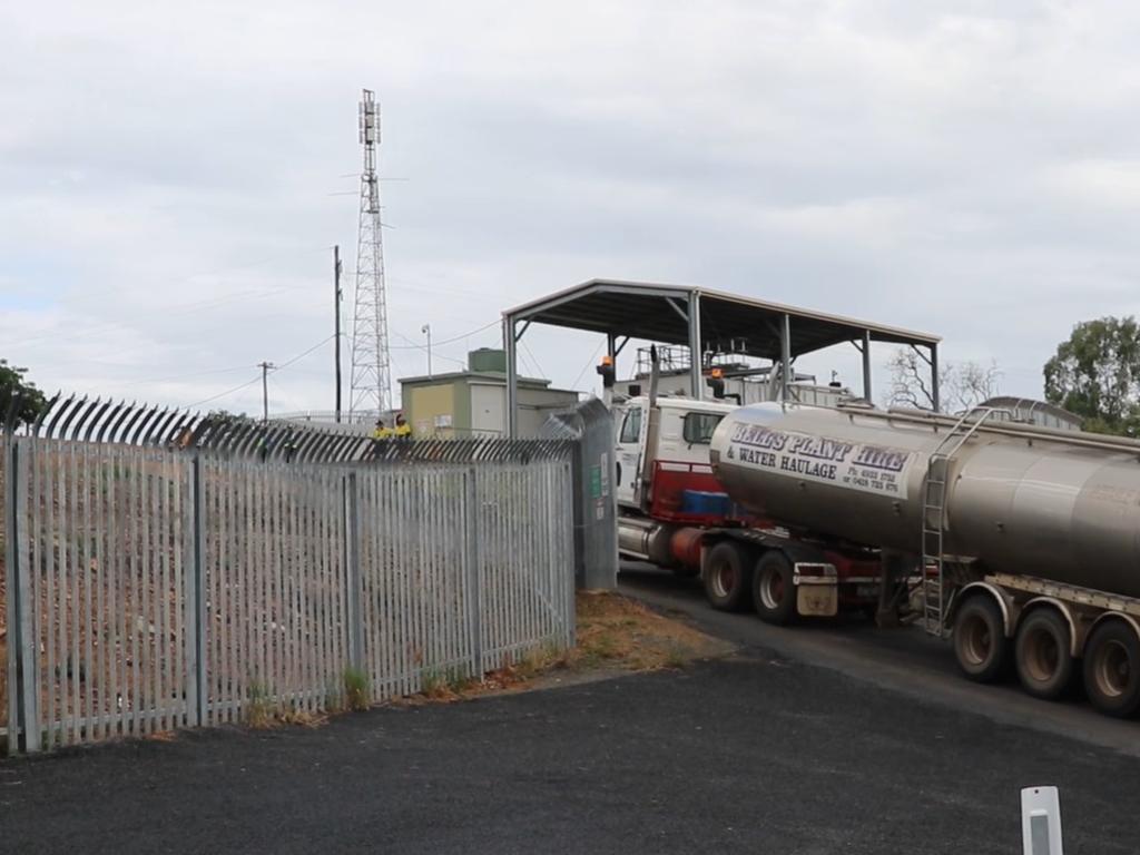 Water truck arriving at the Mount Morgan Water Treatment Plant. Picture: Contributed