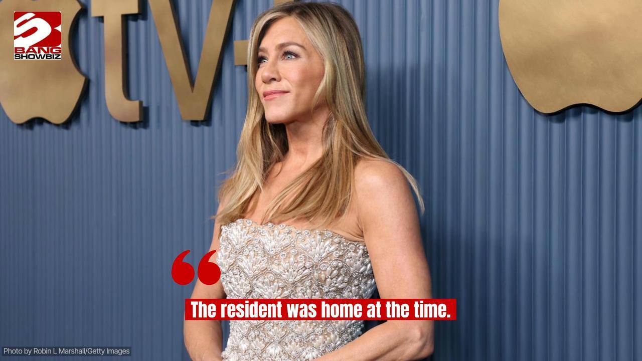 Jennifer Aniston was at home when a vehicle crashed into her gate