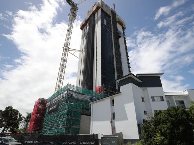 The Marine Quarter Oceanic tower under construction in Southport. Picture: Glenn Hampson.