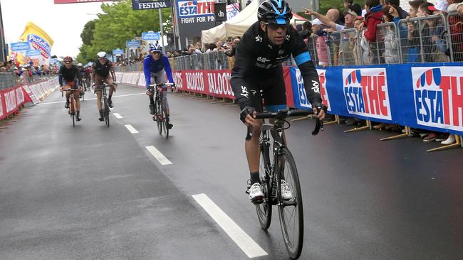 Richie Porte’s luck was out again as he got caught in the pile up.