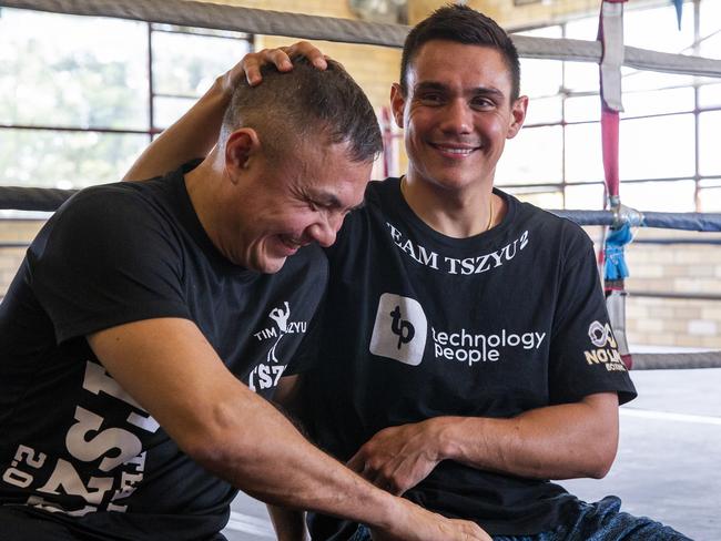 Kostya and Tim Tszyu are scheduled to be reunited in Orlando this week. Picture: Jenny Evans/Getty Images