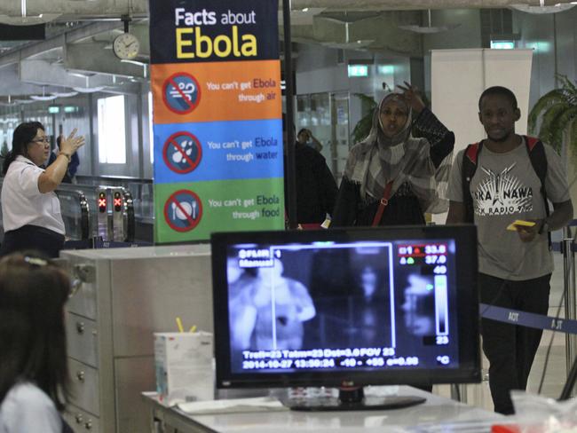 Thermal image testing for Ebola symptoms in Bangkok airport. (AP Photo/Sakchai Lalit)