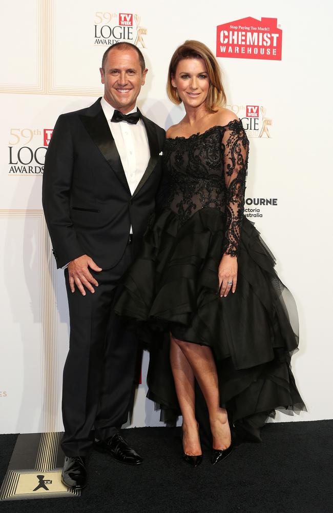Larry Emdur and Kylie Gillies. Picture: Julie Kiriacoudis
