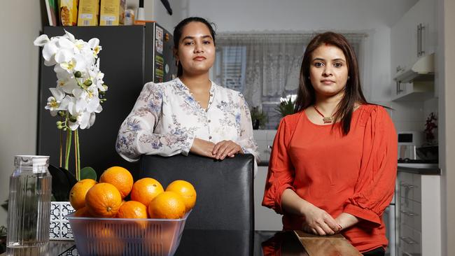 We’re out of here: Ashmita Rijal (left), who is studying a degree in social work, and her sister in law Anuja Bhattarai, who is an aged care nurse, are preparing to move from Burwood to Brisbane after their rent rose by $200 a week or about 35 per cent. Picture: Jonathan Ng