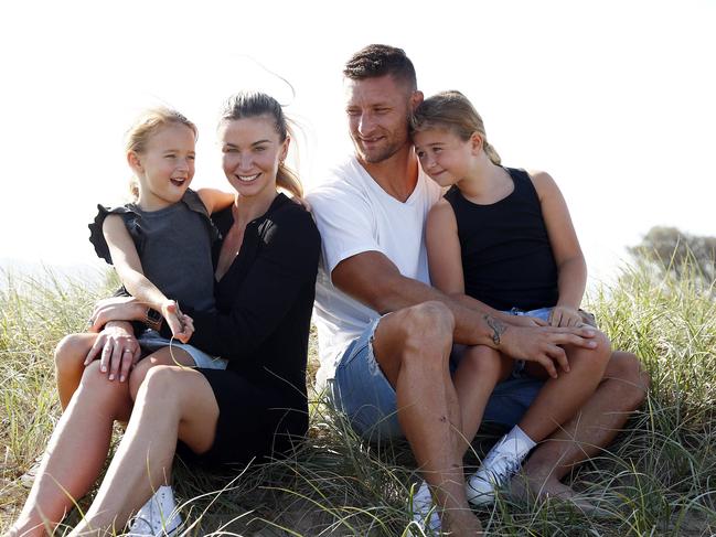 Ashleigh Sims pictured in North Wollongong with husband Tariq and daughters Kayla (left) and Lakia (right). Picture: Sam Ruttyn