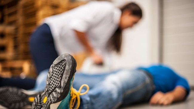 New research from the Australian Red Cross has found that 82 per cent of Australians are worried about catching COVID-19 from performing CPR during an emergency, while 57 per cent are “unsure” about whether they would step in and help. Picture: iStock