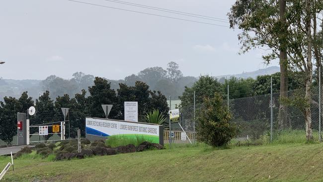 Haze in the air following the fire at the East Lismore waste facility. Picture: Cath Plitz