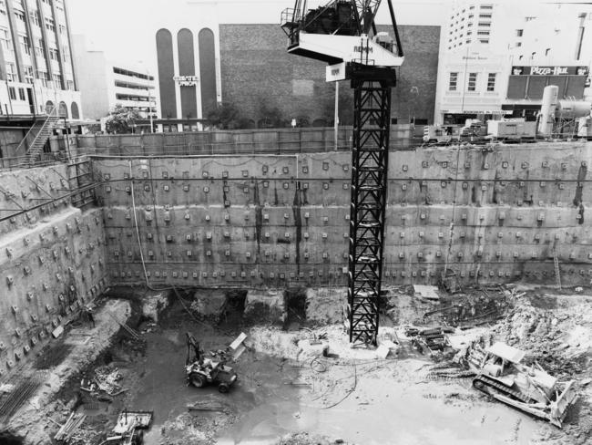 Construction on The Myer Centre began in 1986. Picture: State Library of Queensland