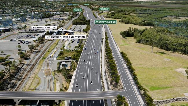 Artist impression of Coomera Connector at Helensvale. Picture: TMR