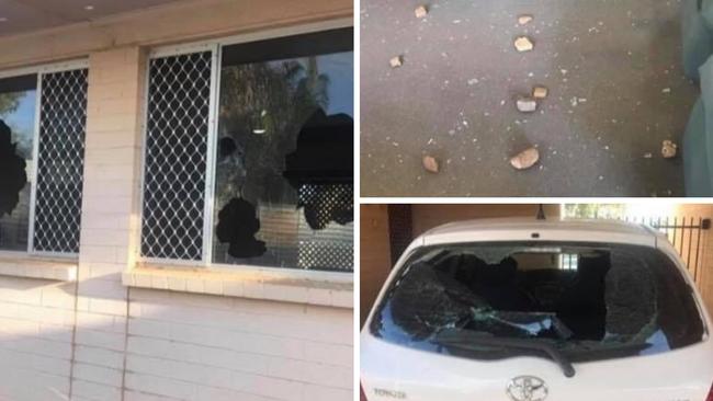 Police have condemned the alleged actions of two youths who caused significant damage to an elderly woman’s home in Alice Springs. Pictures: Facebook