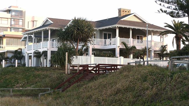 Former AFL player Tony Smith’s old house in Mermaid Beach, which new owner Dean Pask is planning to demolish and develop for luxury apartments. Picture: Lyndon Mechielsen