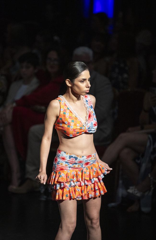 Designs by Fairholme College fashion are featured on the Emerging Designers runway of Toowoomba Fashion Festival at The Armitage Centre, Saturday, March 16, 2024. Picture: Kevin Farmer