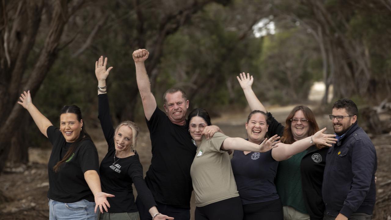 Kangala Wildlife Rescue Volunteers Chelsi Zolotovs, Lisa Karran, Jared Karran, Saskia Karran, Emily Madden, Caitlin Hamilton and Duncan Hamilton. Picture: Brett Hartwig