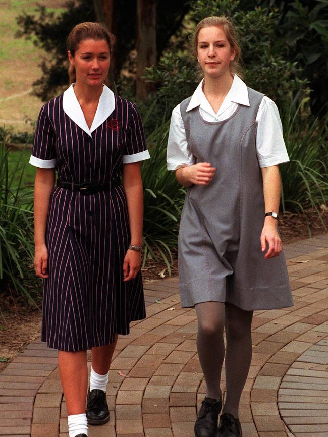 AUGUST 24, 1999: Students from Barker College at Hornsby in new school uniform. Pic: Chris Pavlich.