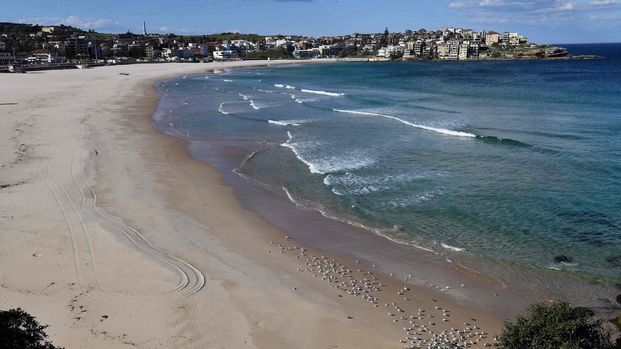 An empty Bondi Beach on Easter Saturday. Picture: Saeed Khan/AFP