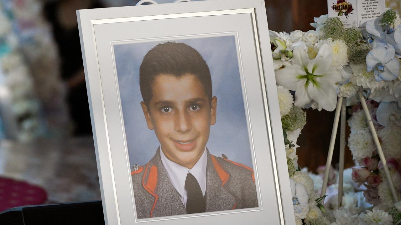 A photograph of 13-year-old Anthony Abdallah at his funeral. Picture: AAP Image