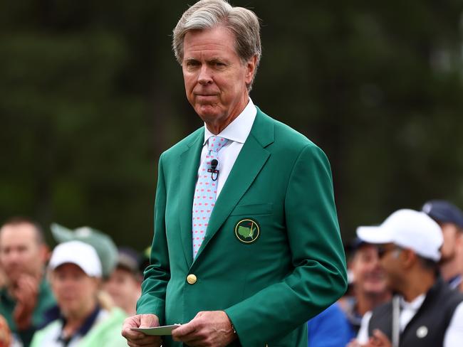 AUGUSTA, GEORGIA - APRIL 11: Fred Ridley, Chairman of Augusta National Golf Club, looks on during the first tee ceremony prior to the first round of the 2024 Masters Tournament at Augusta National Golf Club on April 11, 2024 in Augusta, Georgia.  (Photo by Maddie Meyer/Getty Images)