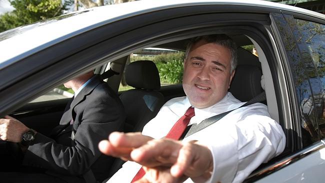 The Federal Liberal Party meets in Berwick, Victoria, for lunch before holding a cabinet meeting. Joe Hockey leaves in his c...