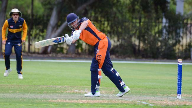 Northern Districts recruit Tim Rouse in action during a 124-run knock against West Torrens. Picture: AAP/Brenton Edwards