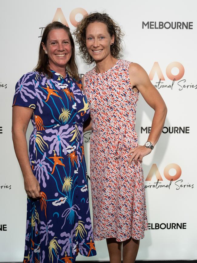 Sam Stosur and partner Liz Astling. Picture: Fiona Hamilton