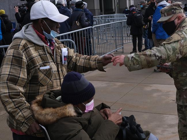 New Yorkers arrive at a COVID-19 vaccination site at Yankee Stadium in New York. Picture: Getty Images/AFP