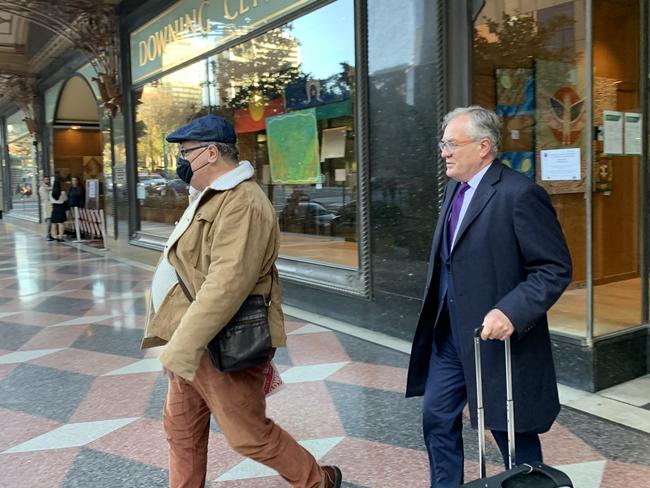 Ross Francis Murrin (left) leaving Downing Centre District Court on July 3. Picture: Supplied