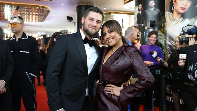 Themeli Magripilis and Jessica Mauboy are reportedly expecting their first child together. Photo: Lisa Maree Williams/Getty Images.