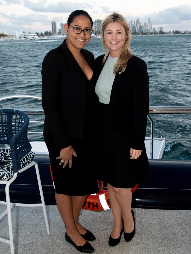 Amber Linsket and Georgia Fahey at the Infomaps 20th Anniversary Party. Picture: Andrew Meadowcroft.