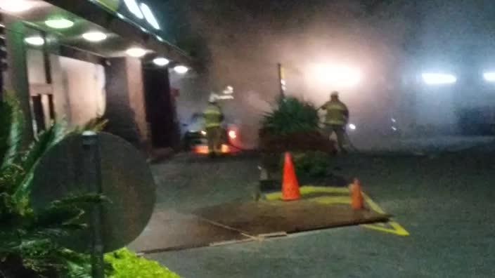 Car catches on fire in McDonalds Drive-thru at Nerang