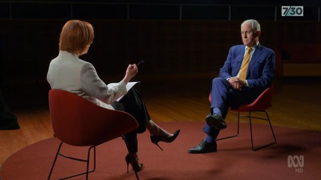 Former prime minister Malcolm Turnbull is interviewed on the ABC's 7.30 this week.