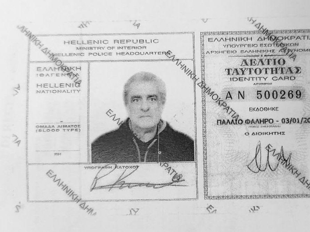 The ID documents accused Easey St Killer Perry Kouroumblis used while living in Greece. Picture: Supplied