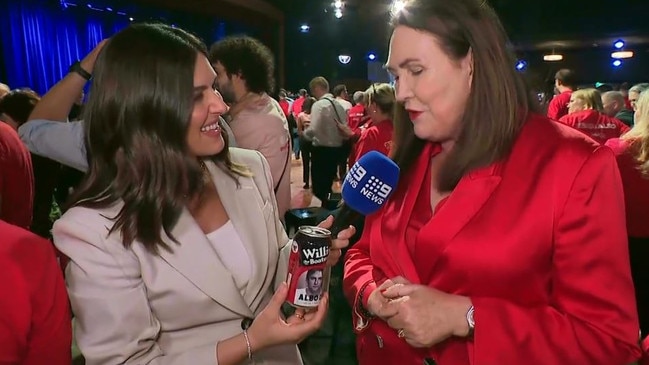 Crush it on ya forehead! Picture: Channel 9.