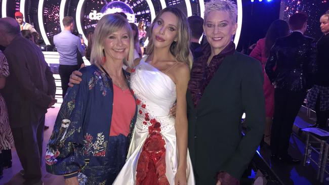 Olivia Newton-John, Chloe Lattanzi and Patricia Kelly