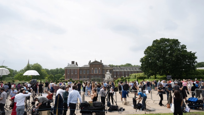 Crowds gather outside Kensington Palace in London on what would have been the 60th birthday of Princess Diana, who died in 1997. Photo: Samir Hussein/WireImage