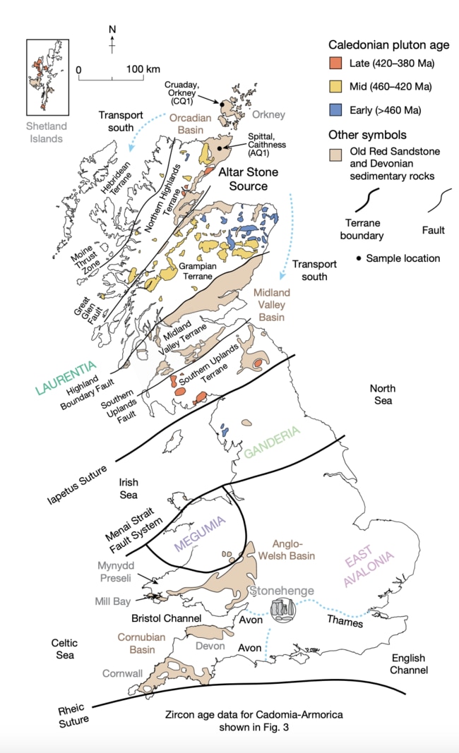 The origin of stones that feature in Stonehenge. Picture: Nature