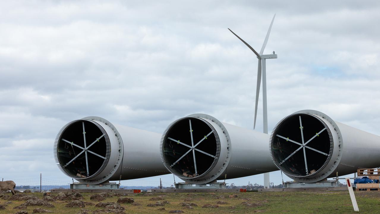 A huge new wind farm outside Geelong began feeding power into the grid in recent months. Picture: NewsWire / Nadir Kinani