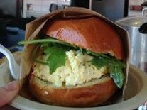 The egg salad sandwich at Eggslut in LA's Grand Central Market. Picture: Supplied