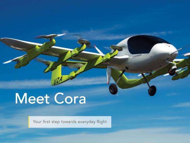 Cora has been unveiled as the world’s first autopiloted taxi. Picture: Kitty Hawk website