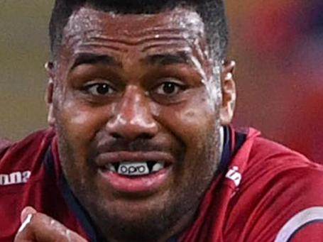 Reds player Samu Kerevi during the Round 10 Super Rugby match between the Queensland Reds and the Cheetahs at Suncorp Stadium in Brisbane, Saturday, April 30, 2016. (AAP Image/Dave Hunt) NO ARCHIVING, EDITORIAL USE ONLY