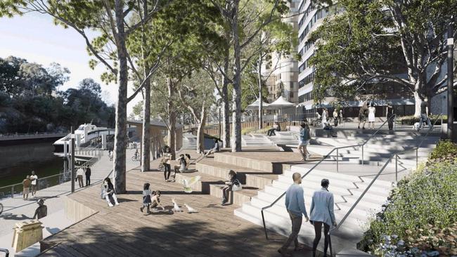 Concept images for Parramatta Quay river amphitheatre.