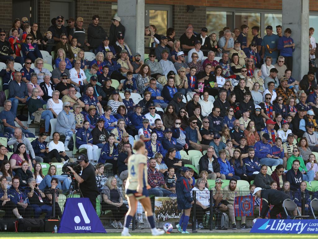 The A-League Women Semi Final match between Newcastle Jets and Melbourne City attracted a healthy crowd in a record-breaking season for the league. Picture: Getty Images