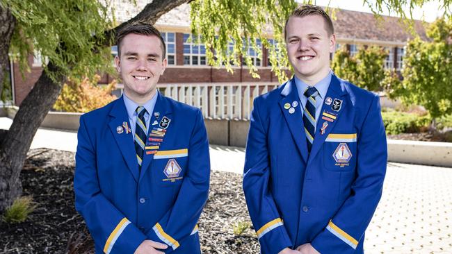 Tassie Student Leaders, Newtown High. Photograph shows Jackson Donaghy (deputy head prefect) and Bryce Kelly (Head Prefect). Picture: Eddie Safarik