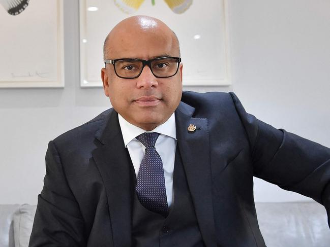 (FILES) In this file photo taken on January 28, 2019 Sanjeev Gupta, head of the GFG (Gupta Family Group) Alliance, poses for a photograph during an interview with AFP in London. - Britain's Serious Fraud Office on Friday launched a probe into steelmaker GFG Alliance, focusing partly on links with its collapsed financier Greensill. (Photo by BEN STANSALL / AFP)