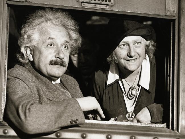 Einstein with his second wife Elsa in Chicago. Pic: George Rinhart/Corbis via Getty Images.