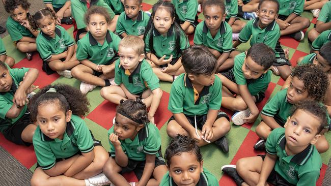 Cairns West State School grade 1 pupils during story time. Picture Brian Cassey