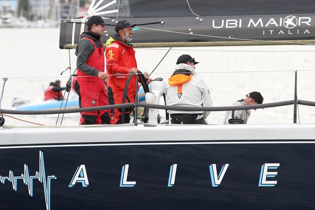 Alive claims line honours in the 2020 Launceston to Hobart yacht race. Picture: Zak Simmonds