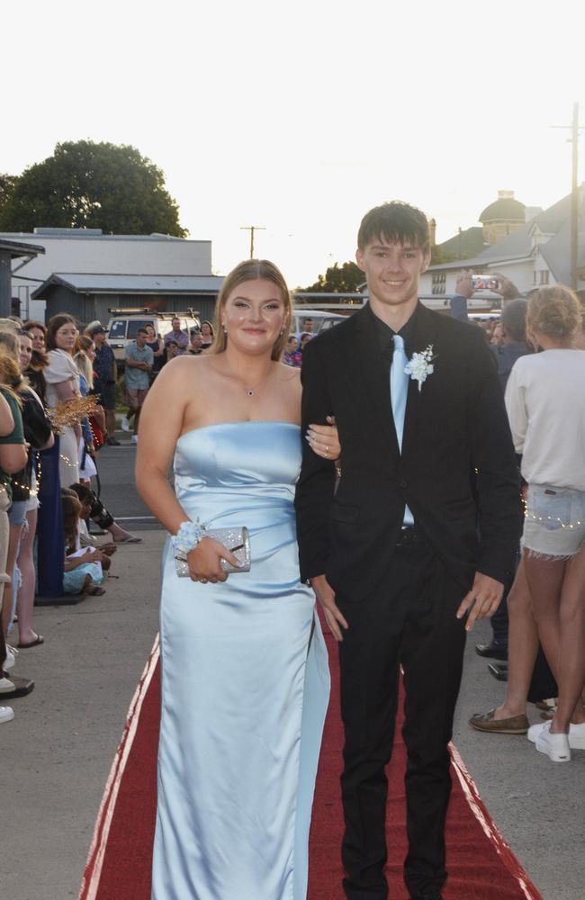 Warwick State High School graduates (from left) Zarah and Preston at Warwick RSL on November 17, 2023. Photo: Jessica Klein