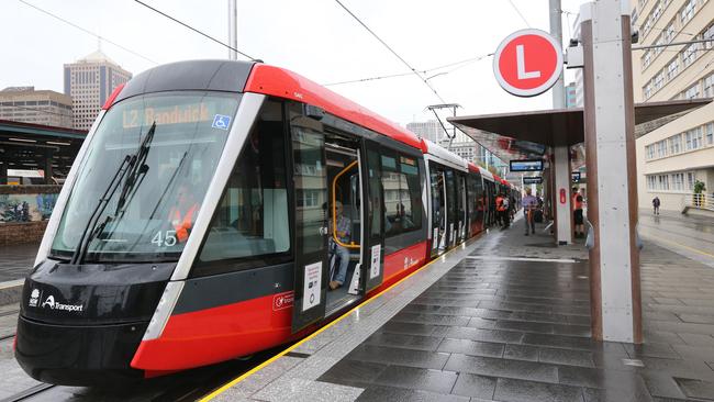 The light rail carried an average of 10 passengers a minute in its first year. Picture: Richard Dobson