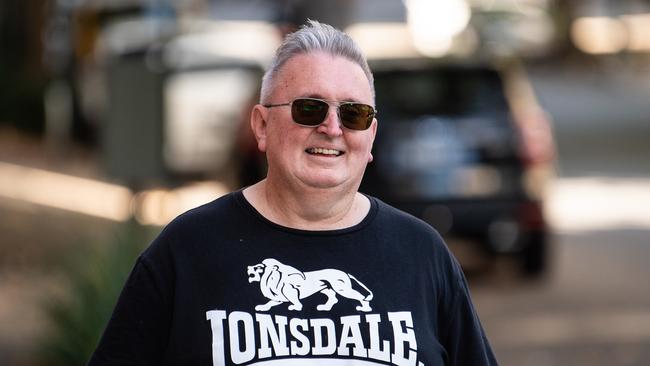 Former NSW Arts Minister Don Harwin near his Sydney home after being fined by police.