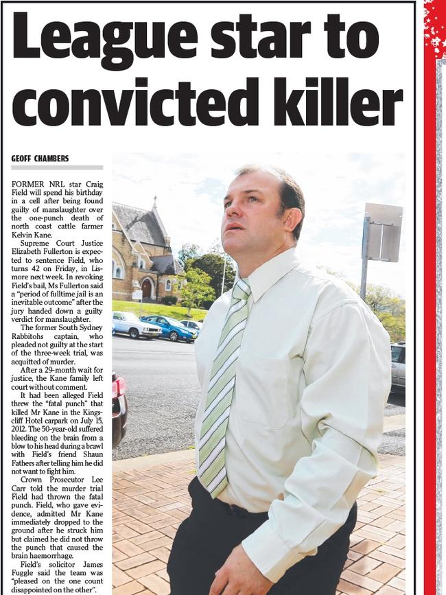 Craig Field is convicted of manslaughter in 2014.